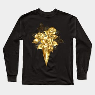 Waffle Horn with Gold Roses Long Sleeve T-Shirt